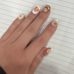 Cute Teddy Bear Short Round Acrylic Nail