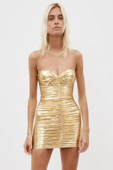 Corin Ruched Metallic Minidress