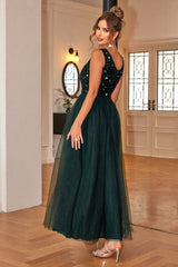 Sequin & Tulle A Line Formal Dress