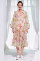 Elegant Floral Tea Dress