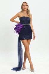 Kuka Strapless Sequin Mini Dress