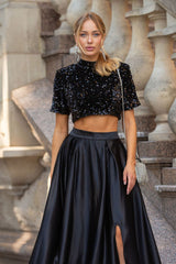Aisha Sequin Bow Lace Up Set