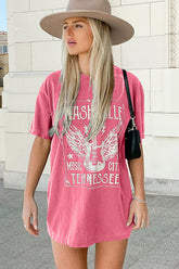 Guitar Slogan Letter Graphic Tee