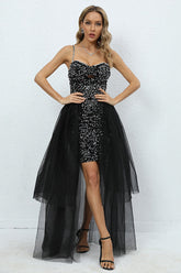 Ariel Black Sequin Diamante Dress