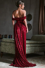 Sequin Dress With Corset & Arm Drapes