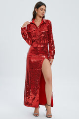 Carlotta Sequin Top + Skirt Set