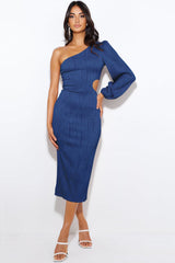 Allegra One Shoulder Midi Dress