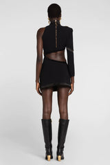 Nude One Shoulder Cutout Bandage Dress