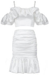 Lucra Satin Top & Mermaid Skirt Set