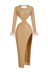 Gina Yellow Crystal Dress