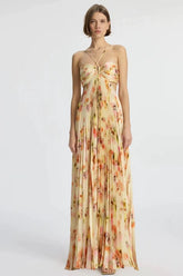Moira Floral Cut-out Halter Maxi Dress