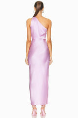 One Shoulder Sleeveless Side Slit Dress