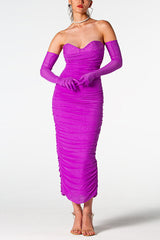 Adeline Grape Midi Halter Neck Dress