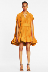 Basia Cape-effect Ruffle Mini Dress