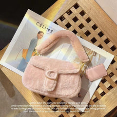 Cute Fuzzy Soft Faux Fur Handbag For Winter