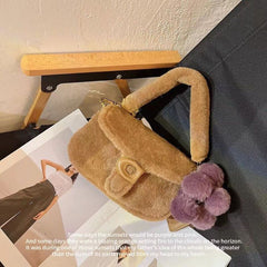 Cute Fuzzy Soft Faux Fur Handbag For Winter