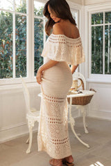 Crochet Off Shoulder Hollow Out Dress