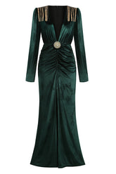 Margot Deep V Neck Velvet Gown