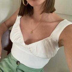 Anti-slip U Boat Neck Bow Knot Bust Shaping Bustier Tank Top Crop Top