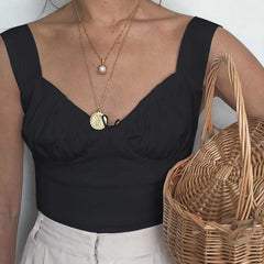 Anti-slip U Boat Neck Bow Knot Bust Shaping Bustier Tank Top Crop Top