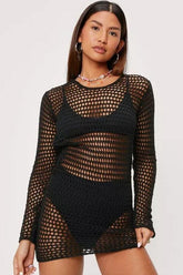 Crochet Low Back Beach Cover Up Dress