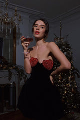 Red Crystal Heart Dress