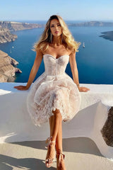 inostorâ„?Sexy embroidered lace evening gown with tube top