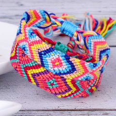 Bohemian African Rainbow Handmade Braided Bracelet Bangles