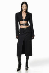 Buckle Detail Top + Skirt Set