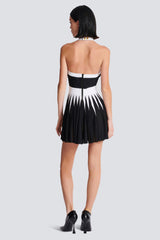 Backless Knit Dress With Rose Detail