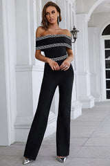 Quilla Black Off Shoulder Jumpsuit