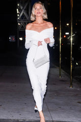 Off Shoulder Bodycon Bardot Midi Dress