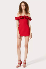 Rose-Detail Mini Dress