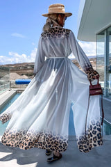 Leopard Print Tie Waist Kaftan