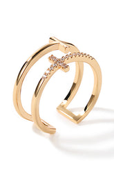 Cubic Zirconia Cross Ring