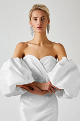 Satin Strapless Midi Dress