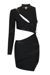 Nude One Shoulder Cutout Bandage Dress