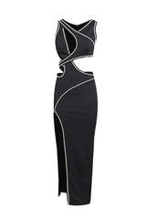 Pearl Embellished Jersey Maxi Dress