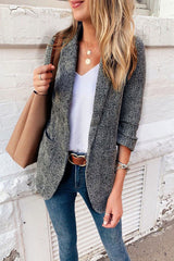 Fashion Work Street Patchwork Patchwork Turn-back Collar Outerwear(3 Colors)