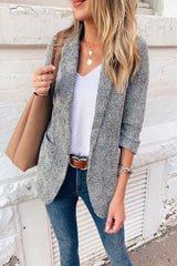 Fashion Work Street Patchwork Patchwork Turn-back Collar Outerwear(3 Colors)