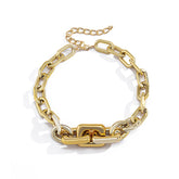 Stylish Chunky Geometric Chain Necklace.