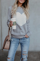 Casual Patchwork O Neck Sweaters(6 Colors)