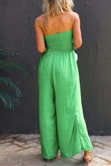 Casual Simplicity Solid Solid Color Strapless Loose Jumpsuits