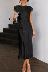 Celebrities Elegant Solid Backless Asymmetrical Collar Princess Dresses(4 Colors)