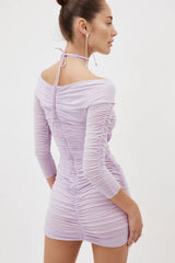 Ruffled Off Shoulder Mini Dress