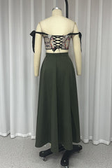 Sexy College Letter Print Without Belt Asymmetrical Zipper Off the Shoulder Two Pieces(No Belt)