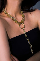 Hip Hop Rock Circle Long Chain Necklace