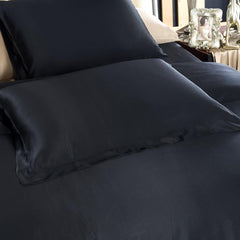 19 Momme Silk Duvet Cover Set - Black