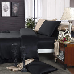 19 Momme Silk Duvet Cover Set - Black