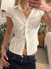 Sonia Ruched Cap Sleeve Blouse